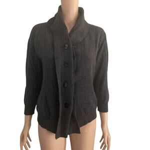 Vintage United Colors of Benetton Cardigan Sweater Womens Small Wool Gray